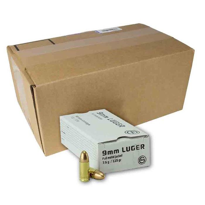 RUAG Swiss P Geco Range Handgun Ammunition 9mm Luger 115 gr FMJ 1214 fps 1000/rd CASE, 220440050C