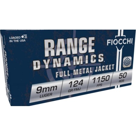 Fiocchi Pistol Shooting Dynamics Handgun Ammunition 9Mm Luger 124 GR Fmj 1150 Fps 1000/Case (20-50/Ct Boxes) 9APBCASE