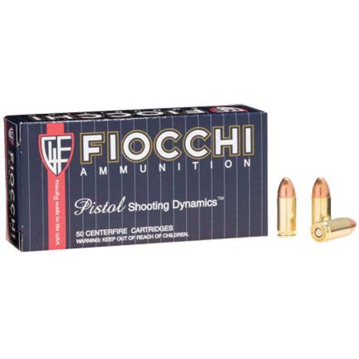 Fiocchi Pistol Shooting Dynamics Handgun Ammunition 9mm Luger 124 gr FMJ 50/Box, 9APB USA