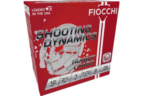 Fiocchi Shooting Dynamics 12 Ga, 2.75", 1oz, 1170 fps, 8 Shot, 250rd Case