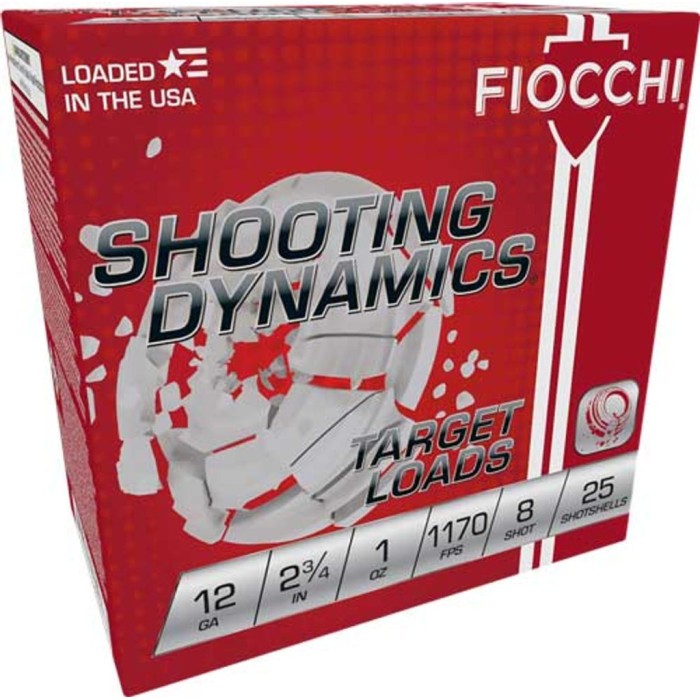 Fiocchi Shooting Dynamics 12 Ga, 2.75", 1oz, 1170 fps, 8 Shot, 250rd Case