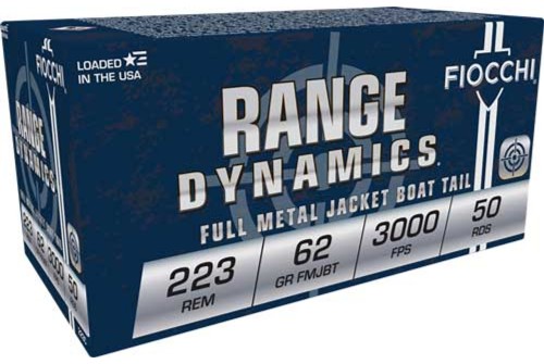 FIOCCHI Range Dynamics .223 Rem 62Gr FMJBT 1000rd Case Ammo (223C-CASE)