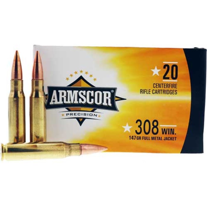 Armscor Rifle Ammo .308 Win 147-Grain 20-Rounds FMJ