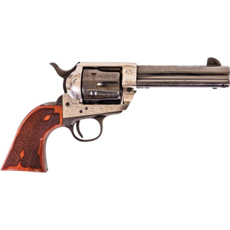 Cimarron Frontier .357 Pw Fs - 4.75" Engraved Silver/bl Wal