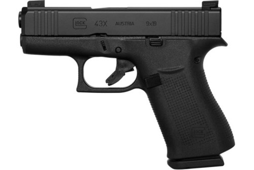 Glock 43X Factory Rebuilt AUS 9mm, 3.41" Barrel, Fixed Sights, Black, 10rd