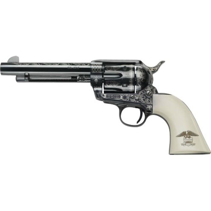 Pietta 1873 GW2 Liberty 45 Colt, 4.75" Barrel, Blued Engraved Ultra Ivory with Liberty Eagle Grip, 6rd