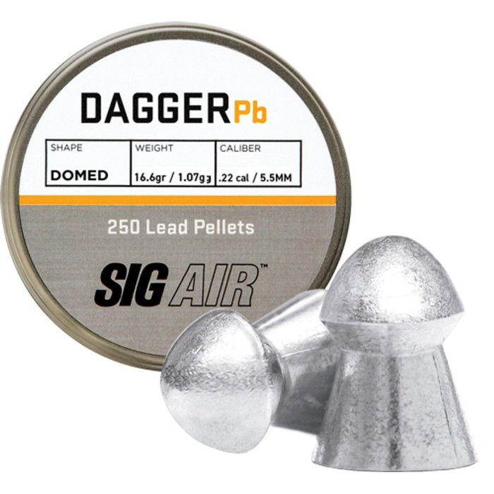 Sig Sauer Dagger 22 Pellet, 16.6gr, Domed Lead, 250rd Pack