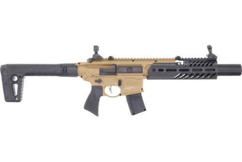 Sig Sauer Airguns AIRMCXCANEBRAKE MCX Canebrake Air  CO2 Not Included 177 Pellet 30rd FDE Metal Rec Removable Fixed Black Synthetic Stock Flat Trigger FlipUp Sights UPC: 798681642717