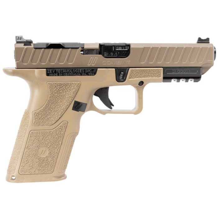 ZEV OZ9v2 COMBAT 9MM PISTOL FDE COMPACT SLIDE 15RD