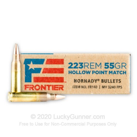 Hornady: Frontier  .223 Remington, 55gr HP Match , 500/Case