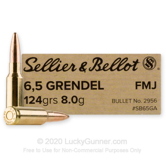 6.5 Grendel - 124 Grain FMJ - Sellier & Bellot - 20 Rounds