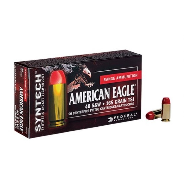 American Eagle 40 S&W 165gr TSJ (Total Synthetic Jacket) Ammunition 50rds - AE40SJ1