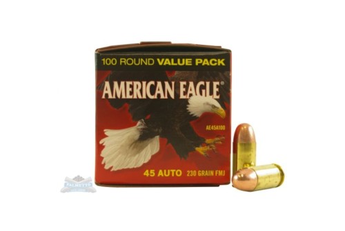 American Eagle 45 Auto/ACP 230gr FMJ Ammunition, 100 pack - AE45A100