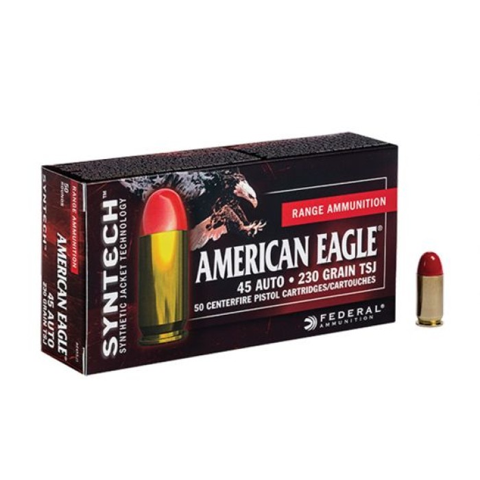 American Eagle 45 Auto/ACP 230gr TSJ (Total Synthetic Jacket) Ammunition 50rds - AE45SJ1