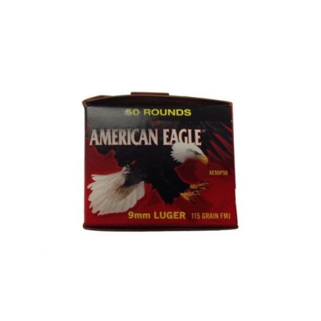 Federal American Eagle 9mm 115gr, Full Metal Jacket, Value Pack, 50rd/Box