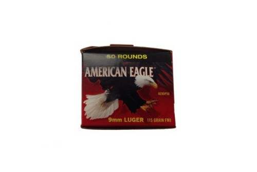 Federal American Eagle 9mm 115gr, Full Metal Jacket, Value Pack, 50rd/Box