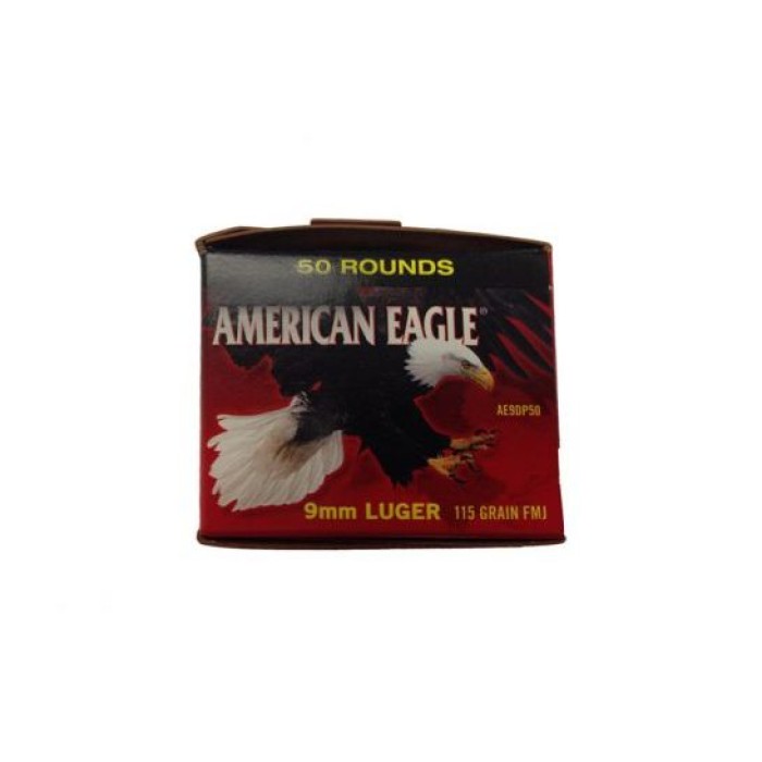 Federal American Eagle 9mm 115gr, Full Metal Jacket, Value Pack, 50rd/Box