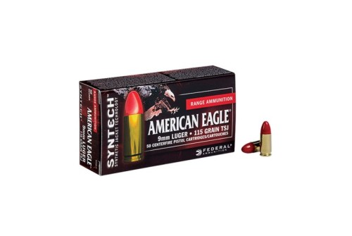 Federal American Eagle 9mm Ammo 115 Grain TSJ 50 rds/box - AE9SJ1