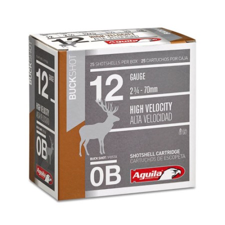 Aguila Ammunition 12ga 2-3/4 0Buck 1275fps 10- 25/RD Boxes 250 RD CASE, 1C1200BAC