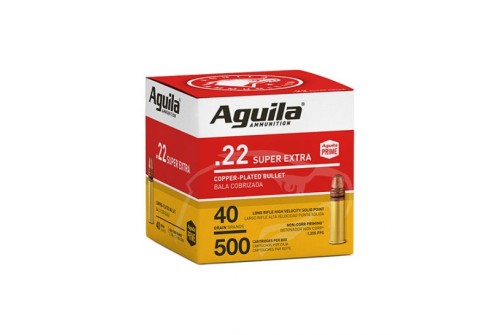 Aguila Super Extra 40 gr Copper Plated .22 LR Ammunition 500 Rounds - 1B221115