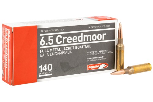 Aguila 6.5 Creedmoor 140gr Full Metal Jacket Boat-Tail Rifle Ammo - 20 Rounds