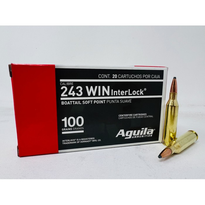 Aguila Interlock .243 WIN, 100gr, Interlock SPBT [MPN: 8047AG] - 20 rounds