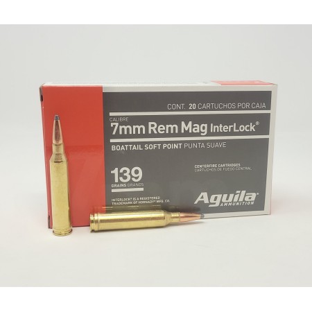 Aguila Interlock 7MM REM MAG, 139gr, BSP [MPN: 8108AG] - 20 rounds