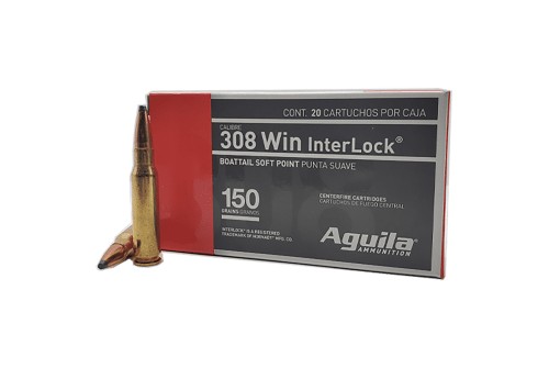 Aguila InterLock .308 WIN/7.62 NATO, 150gr, Interlock SPBT - 20 rounds