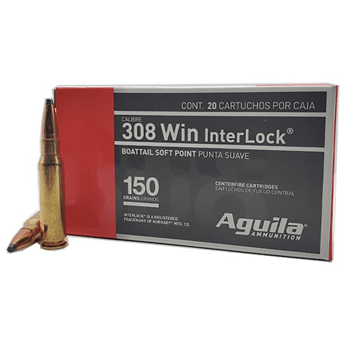 Aguila InterLock .308 WIN/7.62 NATO, 150gr, Interlock SPBT - 20 rounds