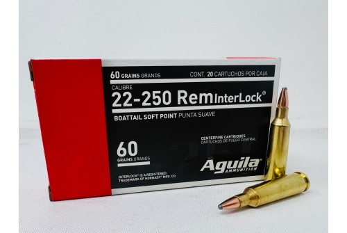 Aguila Interlock .22-250 REM, 60gr, Interlock SPBT [MPN: 8338AG] - 20 rounds