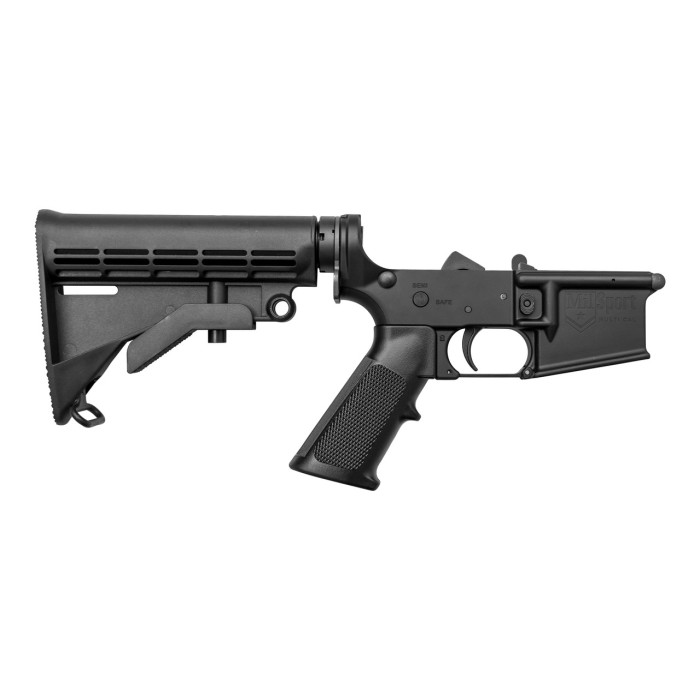 ATI MILSPORT Aluminum MULTI-CAL Lower Receiver - Black | Metal Parts Kit | Collapsible Stock