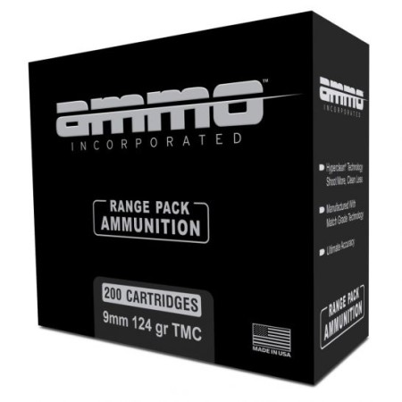 Ammo Inc 124 gr TMC 9mm Ammunition 200 Round Range Pack - 9124TMC-A200