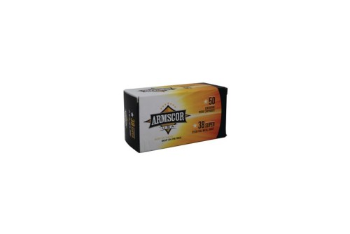 Armscor 38 Super  **NOT FOR REVOLVERS ** 125gr FMJ Ammunition 50rds - FAC38SUPER-1N