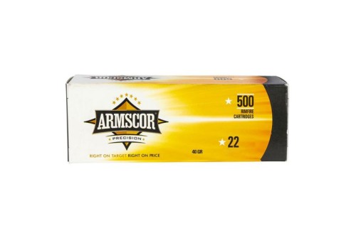 Armscor 22 LR, 40 grain, High Velocity Solid Point 500/box