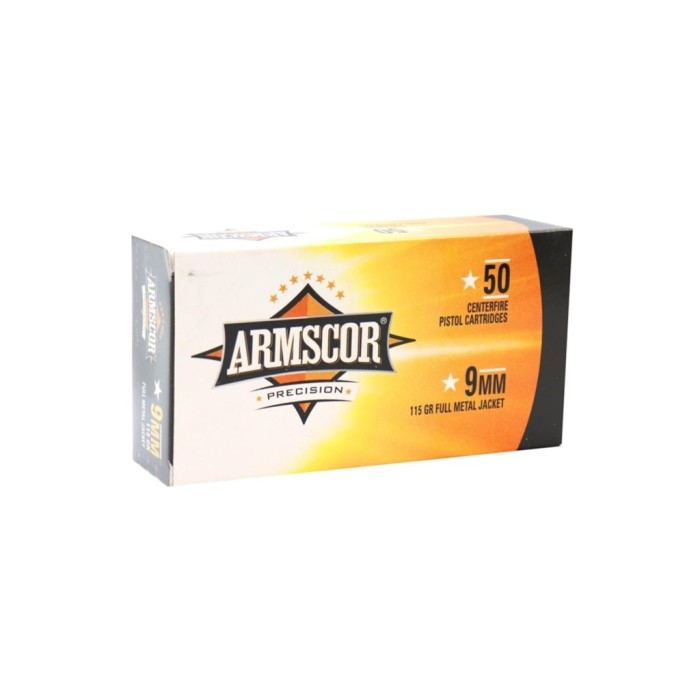 Armscor 50043 Full Metal Jacket 115 Grain 9mm Ammo Handgun Ammo - 1000 Rounds - Dirty Bird Industries