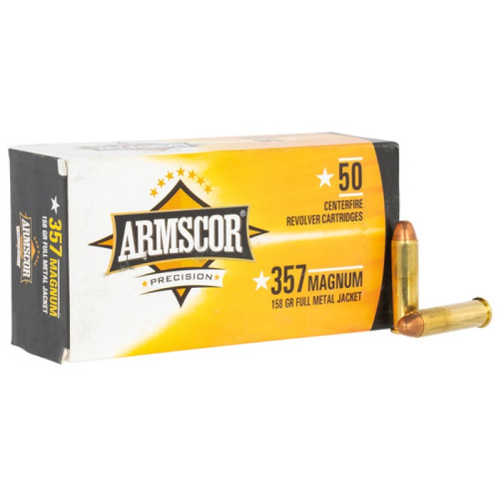 Armscor Pistol Ammo, Arms 50422 Cal.357 Magnum Fmj 158-gr     50/box