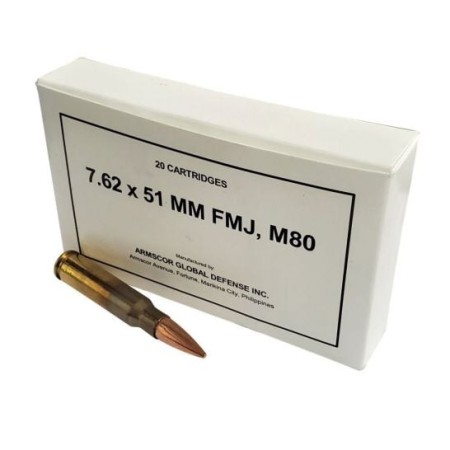 Armscor USA 7.62x51mm M80 Ammo 147 Grain Full Metal Jacket