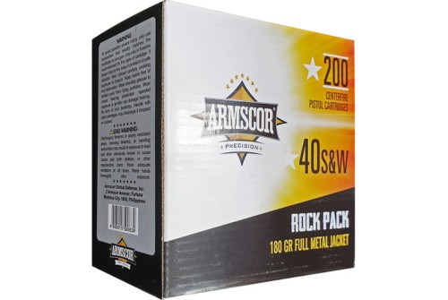 Armscor .40 S&W Rock Pack Pistol Ammo - 180 Grain  Full Metal Jacket 50083