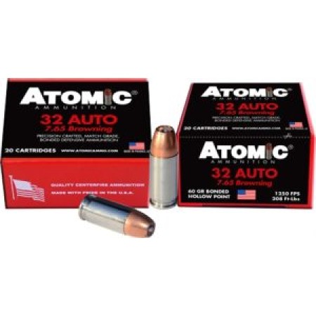 Atomic Ammunition 32 Acp +P 60Gr Jhp 20Rd 10Bx/Cs 00484 858767004843