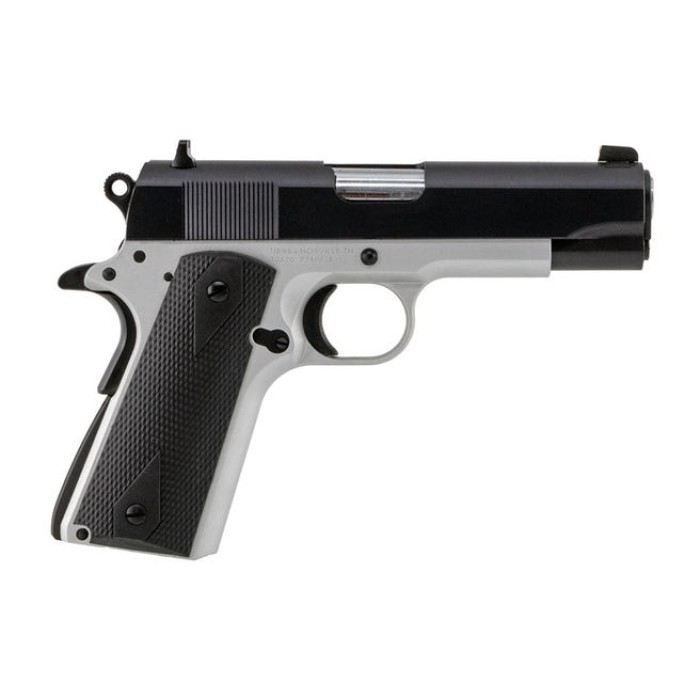 Tisas, 1911 Aviator, Commander, 45ACP, 4.25" Barrel, Aluminum Frame, Cerakote Finish, Black Slide, Rubber Overmolded Grips