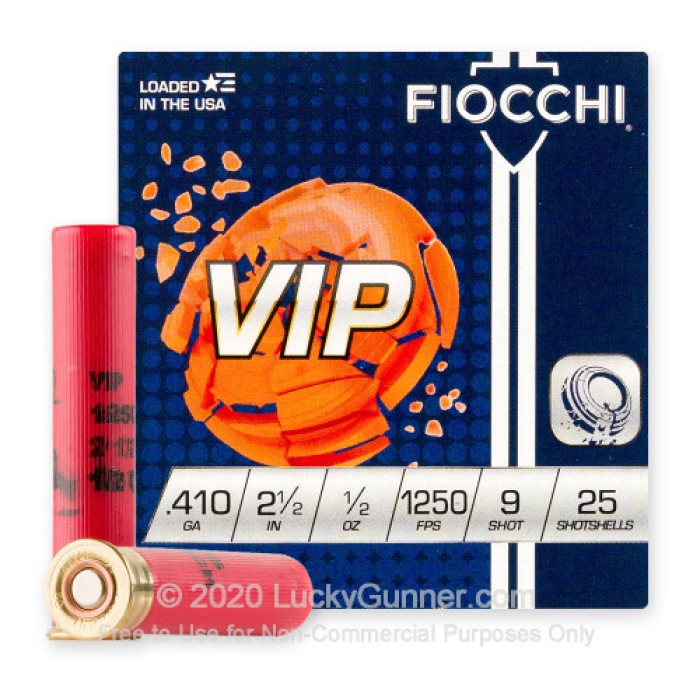 FIOCCHI VIP 410 Bore 2.5in #9 Bulk Ammo, 250 Round Case (410VIP9-CASE)