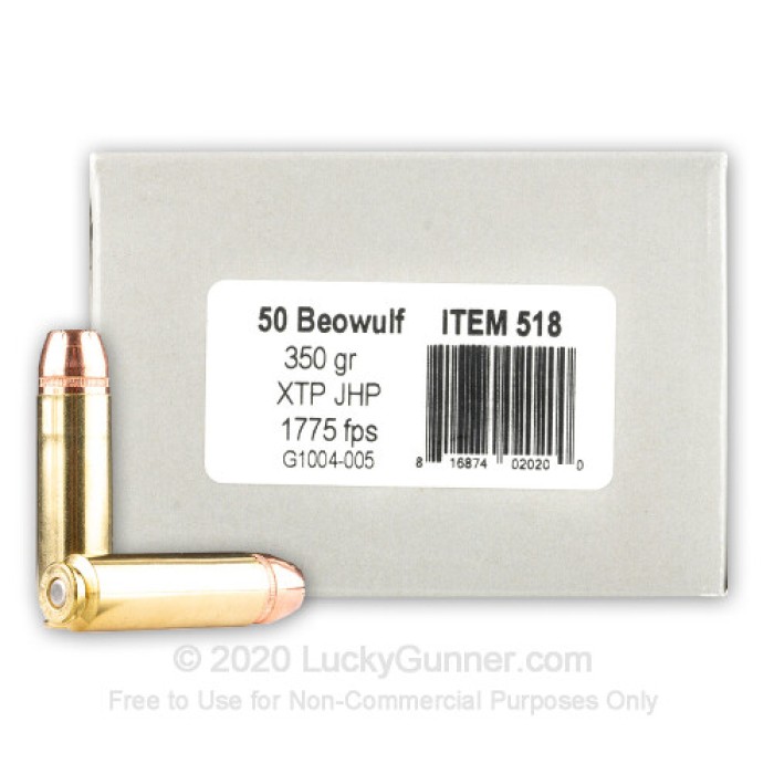 50 Beowulf - 350 Grain XTP - Underwood - 20 Rounds