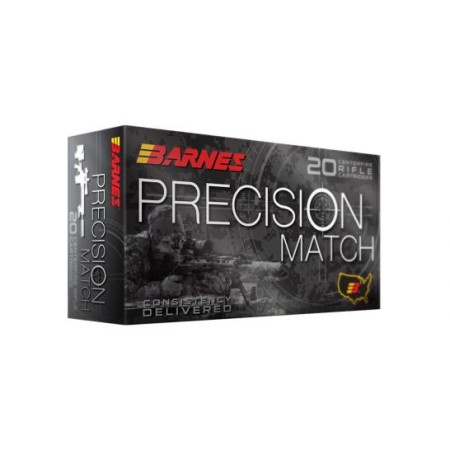 Barnes Precision Match Ammunition .300 Aac Blackout 125 GR 2215 Fps Otm BT 20/Box BB300BLKM1