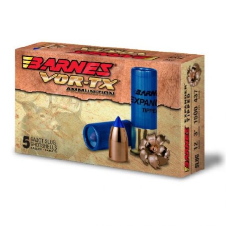 Barnes VOR-TX 437 gr Expander Tipped 3" 12 Gauge Slug, 5 Rounds - 20737