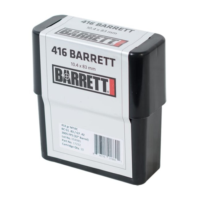 Barrett Firearms Ammo 416bar 452gr Mtac 80rd