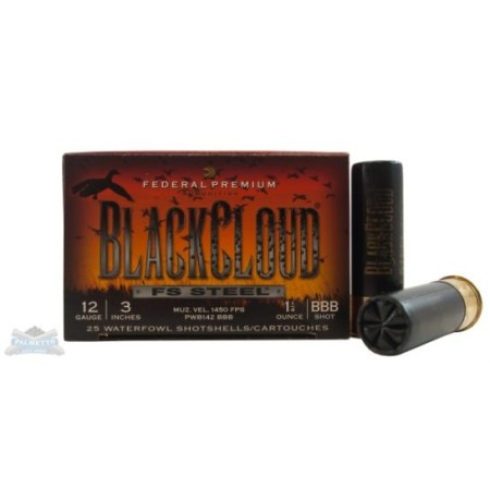 Federal 12ga 3" 1.25oz BBB Black Cloud Waterfowl Shotshells 25rds - PWB142 BBB