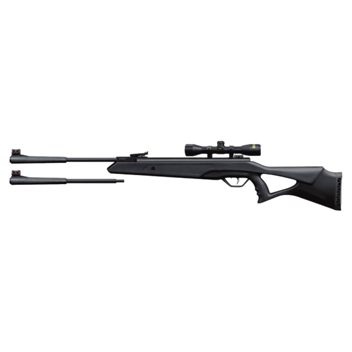 Beeman Longhorn II Spring Piston 177, 22 Pellet 1rd Black Black Fixed Thumbhole with Pistol Grip Stock 4x32mm Scope