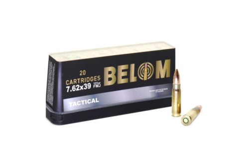 Belom Tactical 123 gr FMJ 7.62x39 Ammunition, 20 Rounds - BELOM7.62