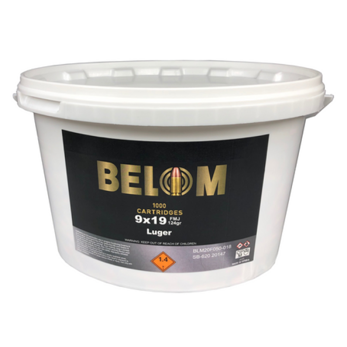 Belom 9x19mm 124 Grain BUCKET1000 UPC: 8606110608246