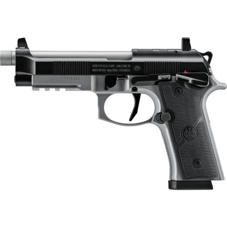 Beretta 92XI 9mm, 5.1" Threaded Barrel, Silver Frame, Optic Ready, 18rd